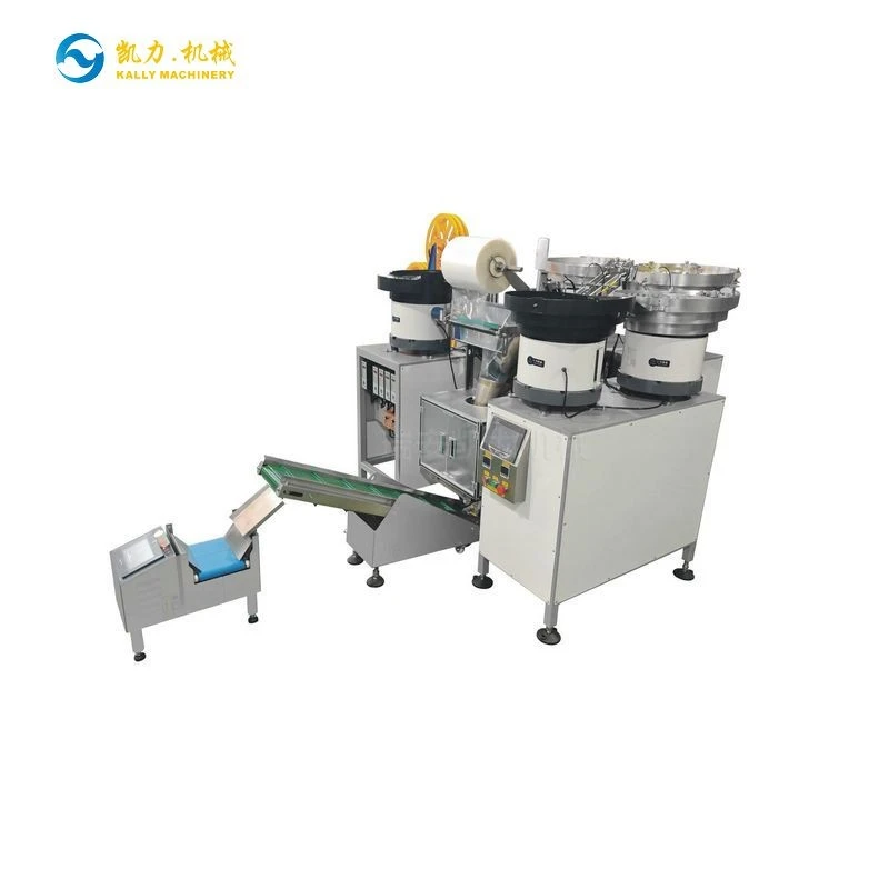 5-Bowl Automatic Counting And Packaging Machine With Customized Velcro Cutting System | Multi-Material Hardware & Plastic Parts Packing Solution high quality